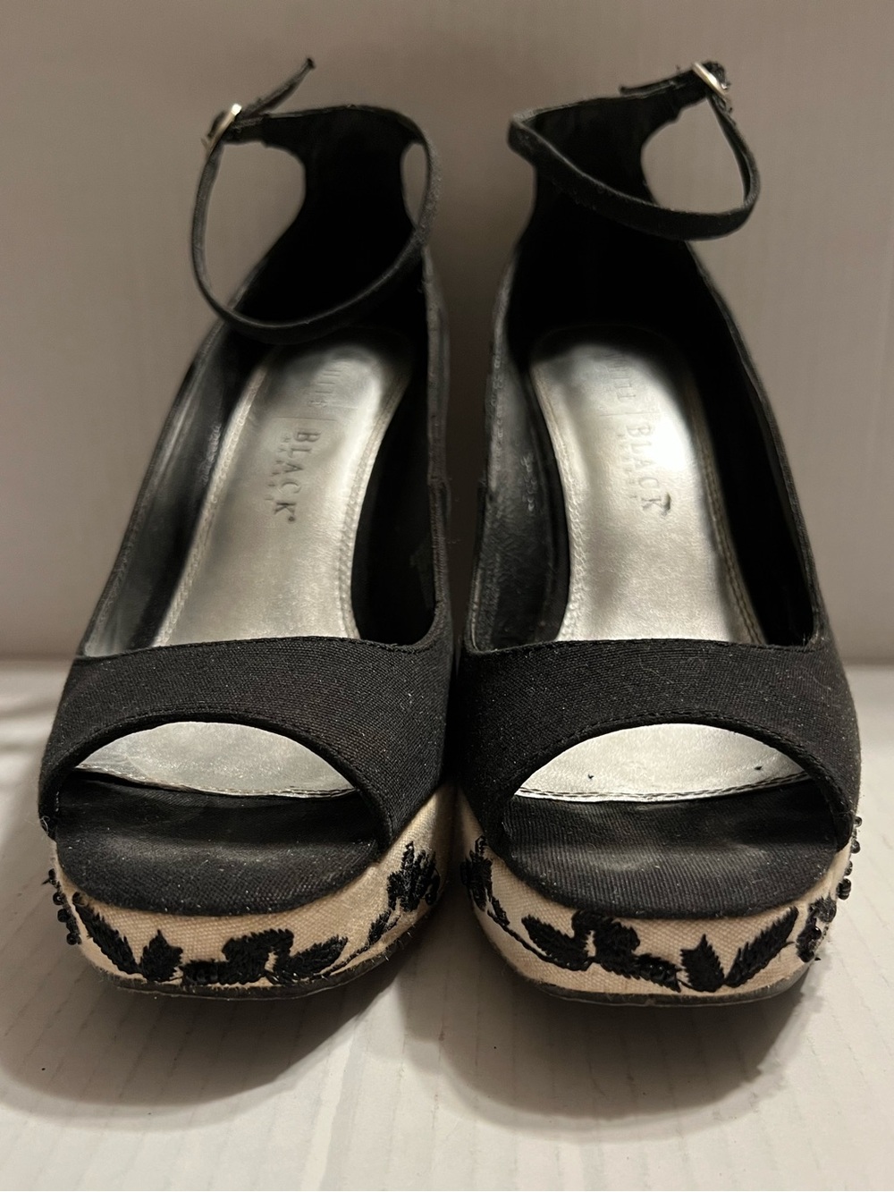 White House Black Market Barbara Beaded Wedge